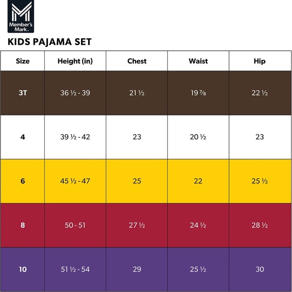 NWT Member's Mark Family Sleep Kids 2-Piece Pajama Set - Picture 7 of 13